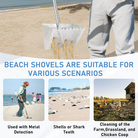 Woxnoc Beach tool doubles as shell and shark teeth sifter