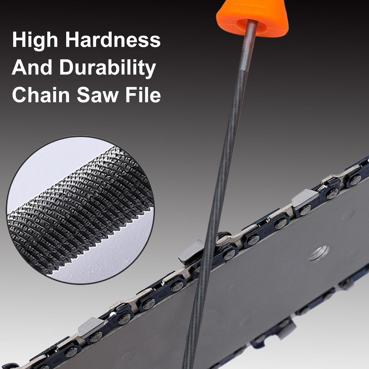 Wozoohyi chainsaw file 3/16 inch enhances cutting efficiency on tough wood.
