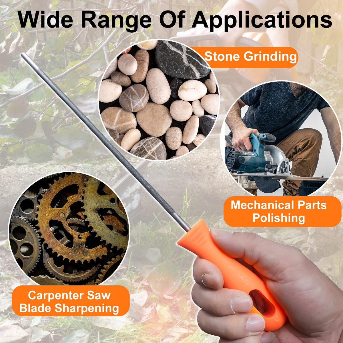 Wozoohyi chainsaw sharpening tool accessories ready for workshop and DIY projects.