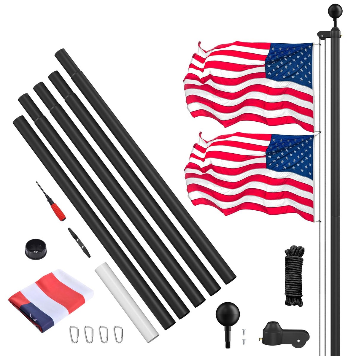 Wphold 3x5 American flag included with vibrant polyester material.