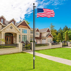 Wphold flag pole kit with up to 90 mph wind resistance.