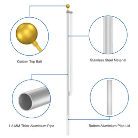Wphold outdoor flag pole kit shown on patio.