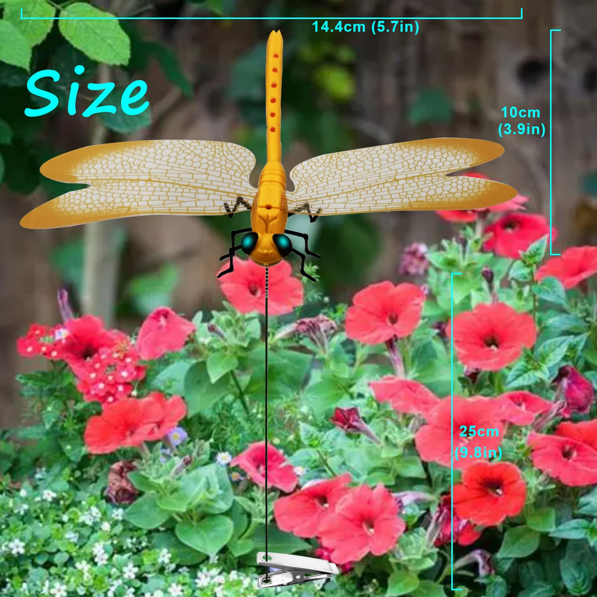 WPPOWER Bright dragonfly decor wind-sway: adds motion and color to gardens