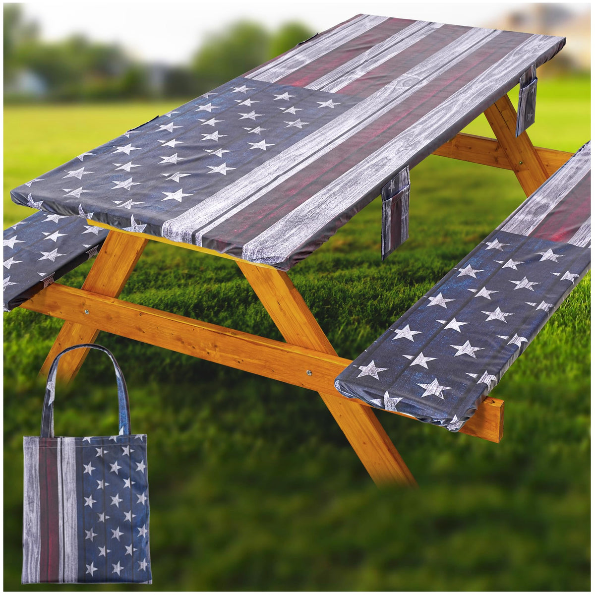 Wrakus fitted picnic table cover for 8ft tables protects surfaces from spills and stains.