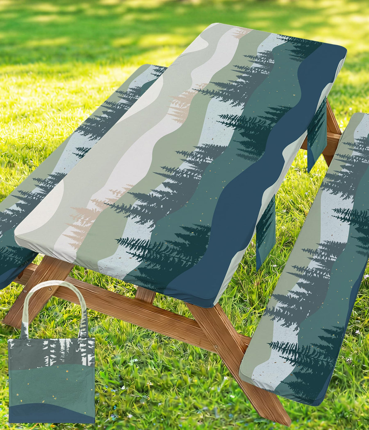 Wrakus picnic table cover 72x30 on table providing protection against spills.