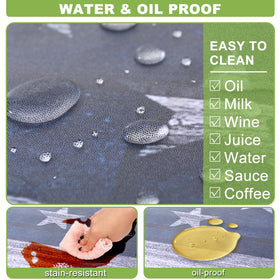 Wrakus waterproof polyester tablecloth close-up shows durable, easy-to-clean fabric.