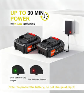 Wrneaoch two 2000mAh batteries ready for extended lawn care sessions