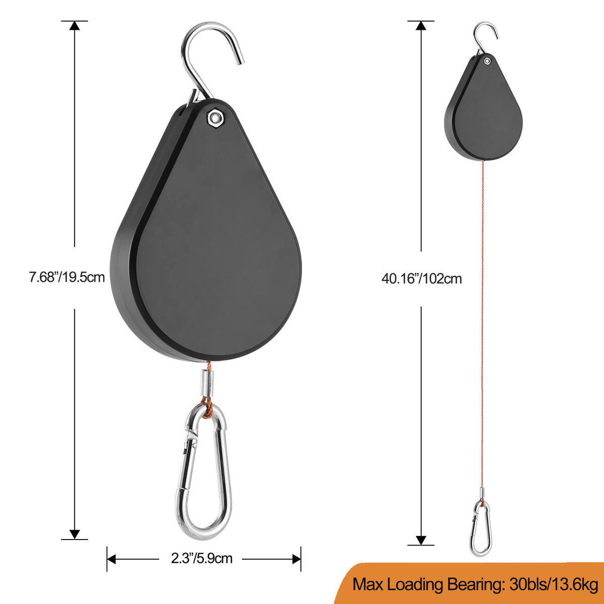 WROSWT height-adjustment pulley system enables easy reach watering of hanging plants.