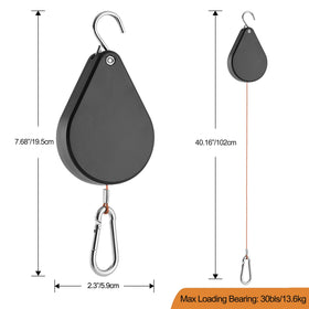 WROSWT height-adjustment pulley system enables easy reach watering of hanging plants.