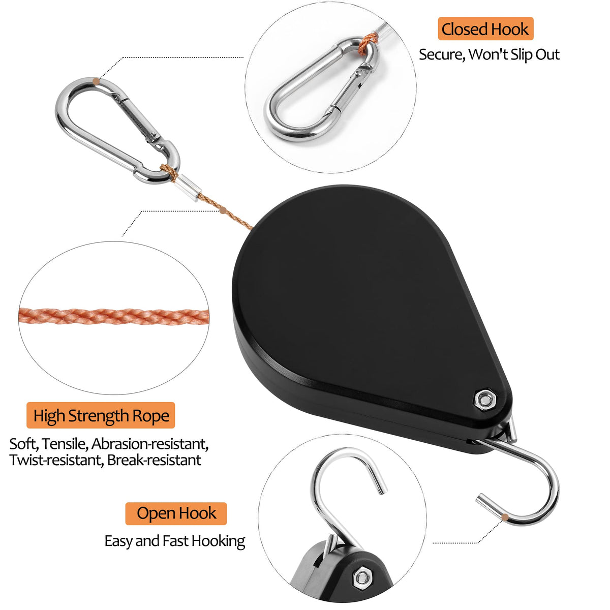 WROSWT thick stainless steel hooks show strong, safe support for pots.