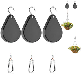 WROSWT upgraded retractable plant hanger shows compact, space-saving design for balconies.