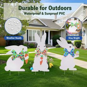 WruFiz Bunny yard sign on the lawn brightens paths for spring gatherings.