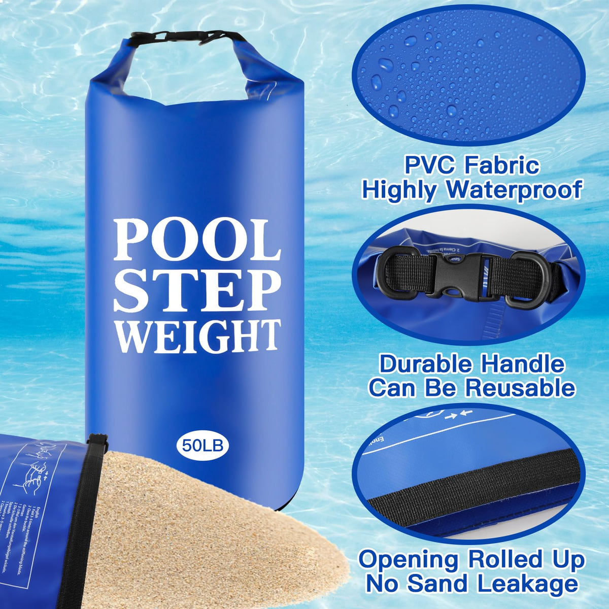 WSFSLJWDW roll-top sealing pool weights stay waterproof during use