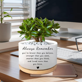 WSLCHOVE white planter with decorative patterns adds modern charm to any room.