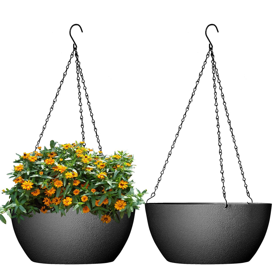 WSMKSZ 10-inch hanging planter with drainage holes for plants