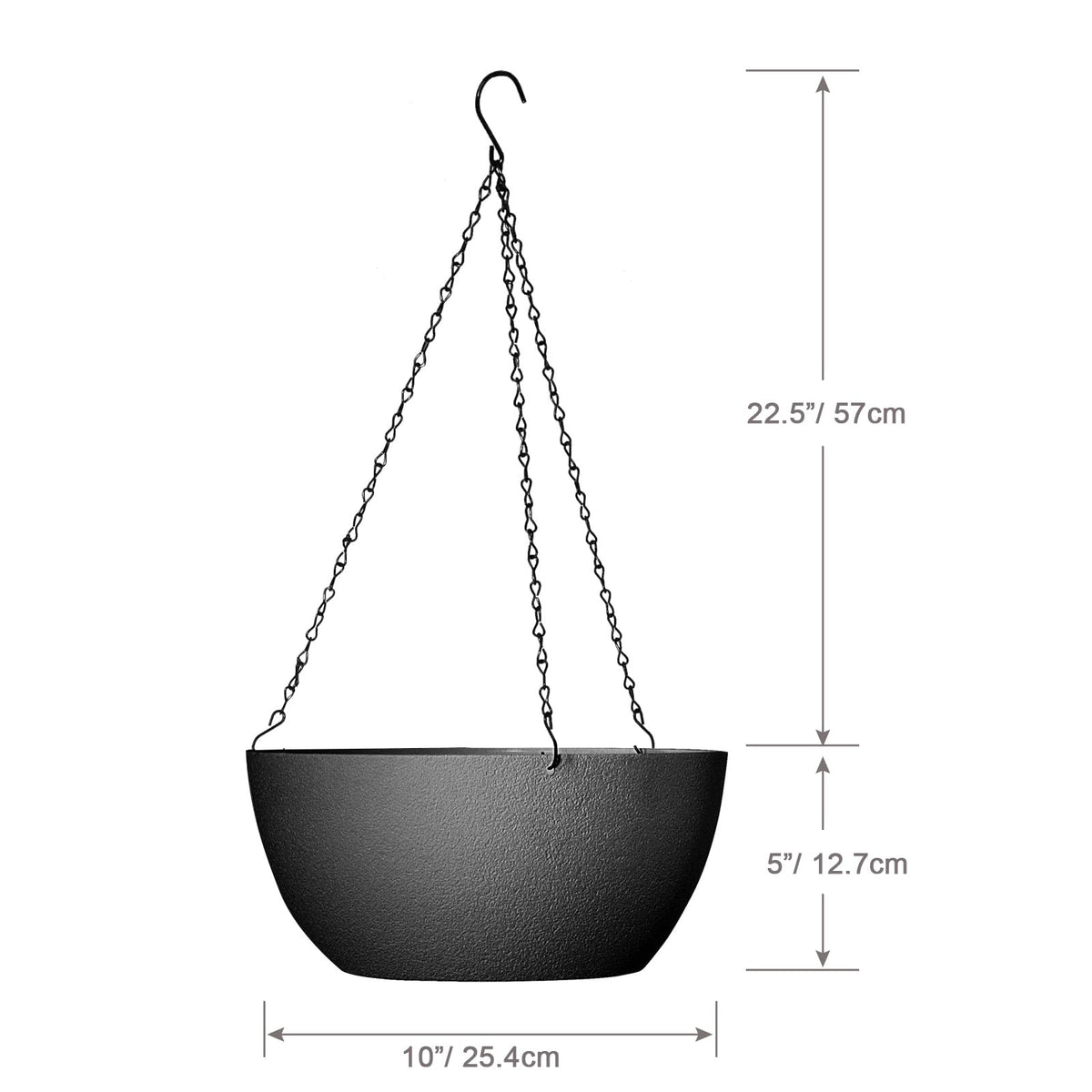 WSMKSZ 2-pack round planters with chains for adjustable height