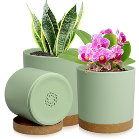 WSMKSZ 4-inch front view cylindrical pot, great for compact indoor gardens.