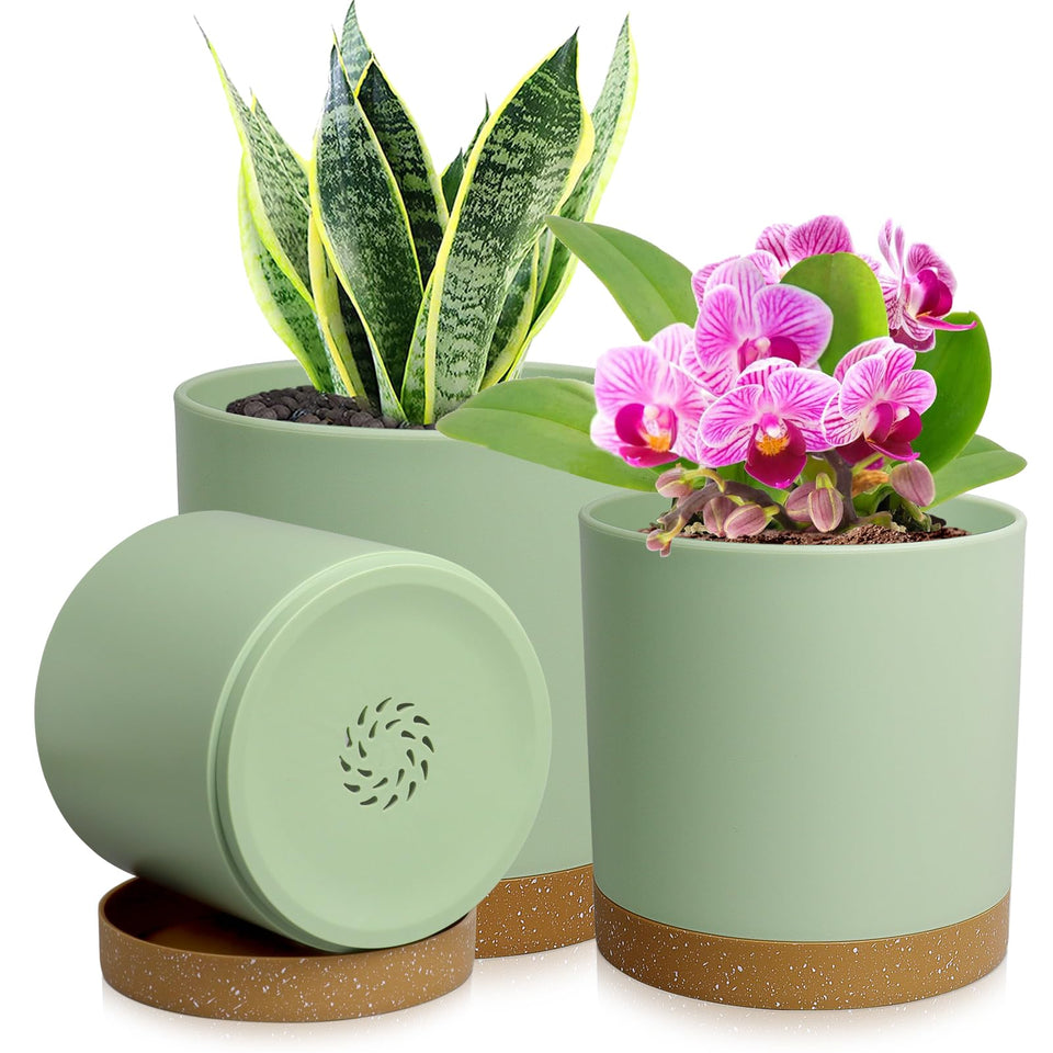 WSMKSZ 4-inch front view cylindrical pot, great for compact indoor gardens.