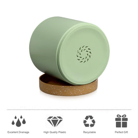 WSMKSZ 6-inch top view cylindrical pot, fits larger herbs and flowers.