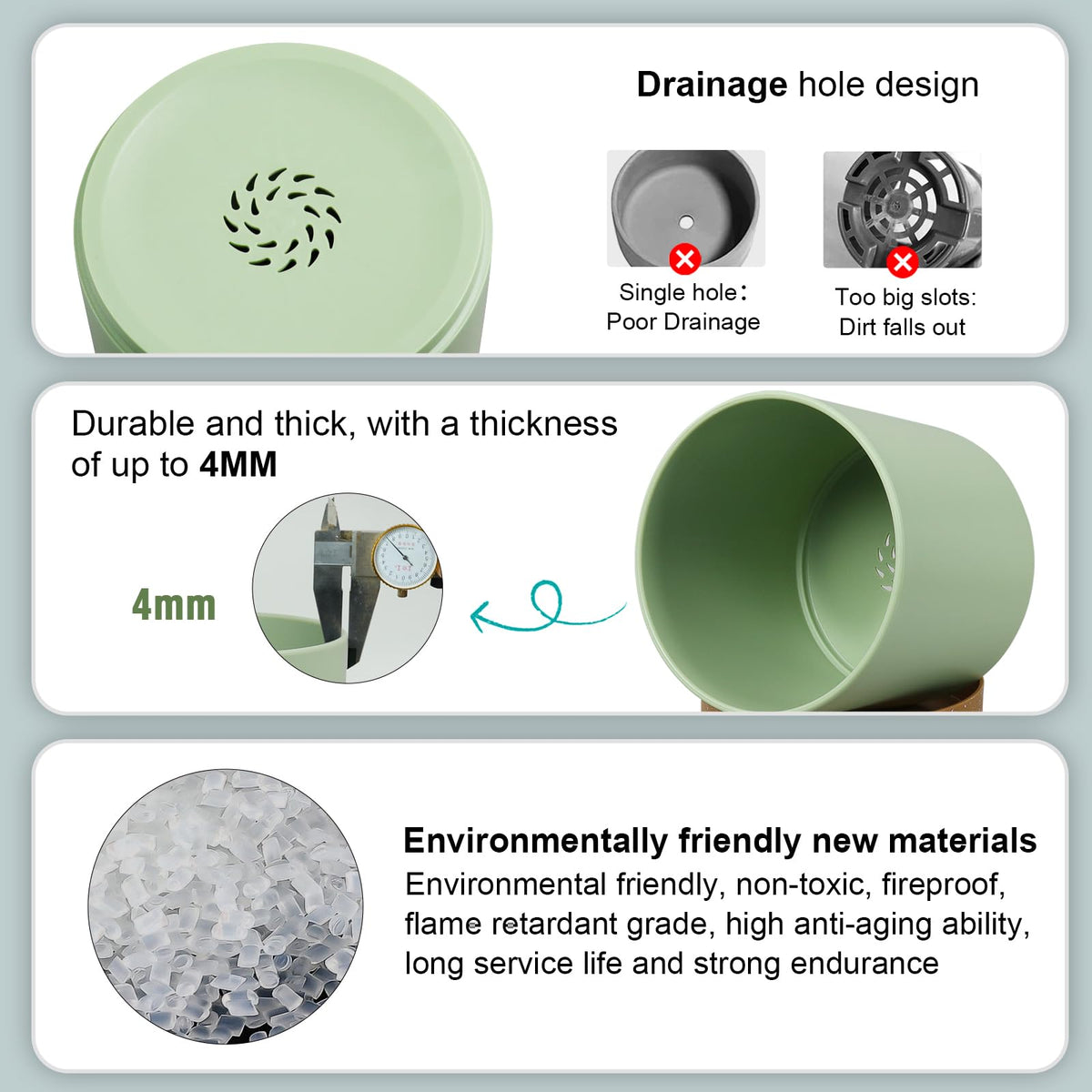 WSMKSZ cylindrical pot with detachable tray, keeps surfaces clean.