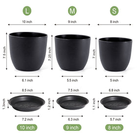 WSMKSZ 8-inch pot close-up shows sturdy, lightweight plastic for easy rearrangement.