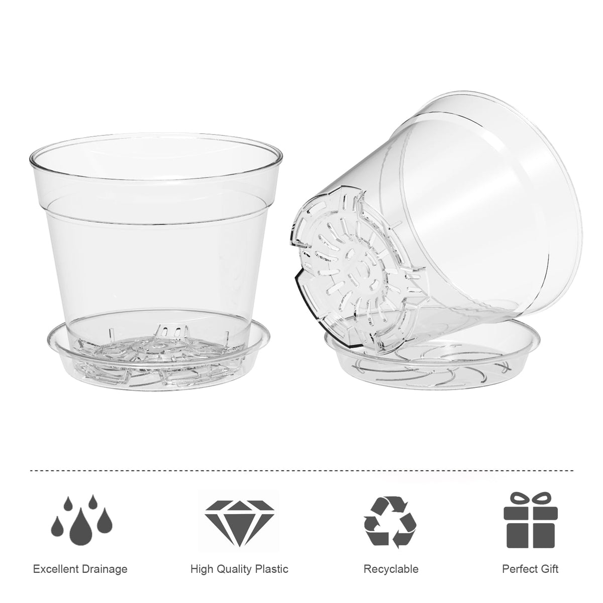 WSMKSZ drainage hole pot with tray set for overflow management