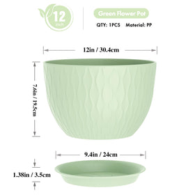 WSMKSZ planter with drainage holes and saucer prevents overwatering