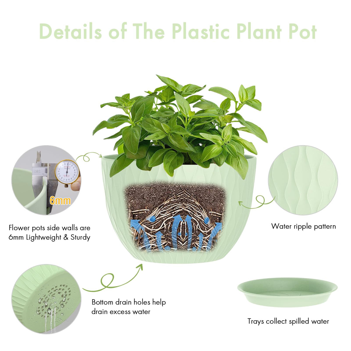 WSMKSZ durable PP material planter resists weather and wear