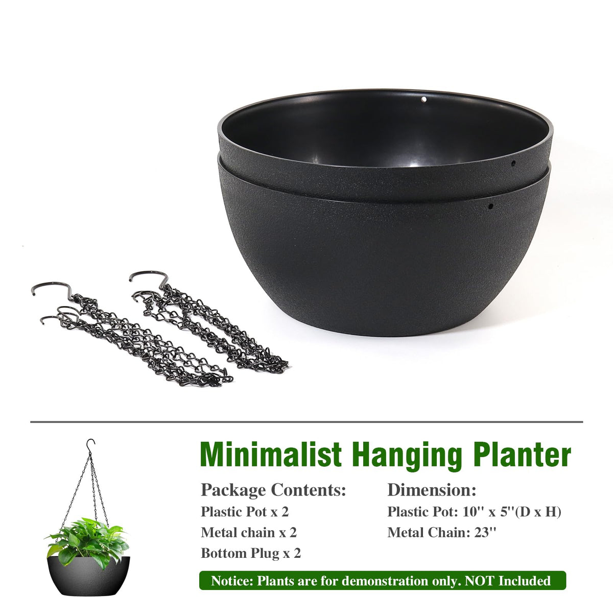 WSMKSZ lightweight plastic planter easy to hang anywhere