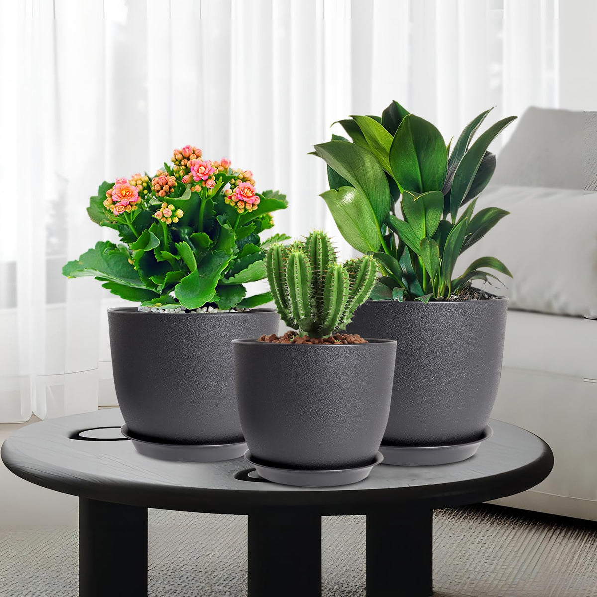 WSMKSZ modern black decorative pot for living room decor.