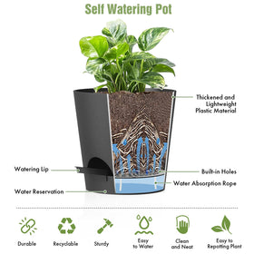 WSMKSZ minimalist black plant pot for modern decor