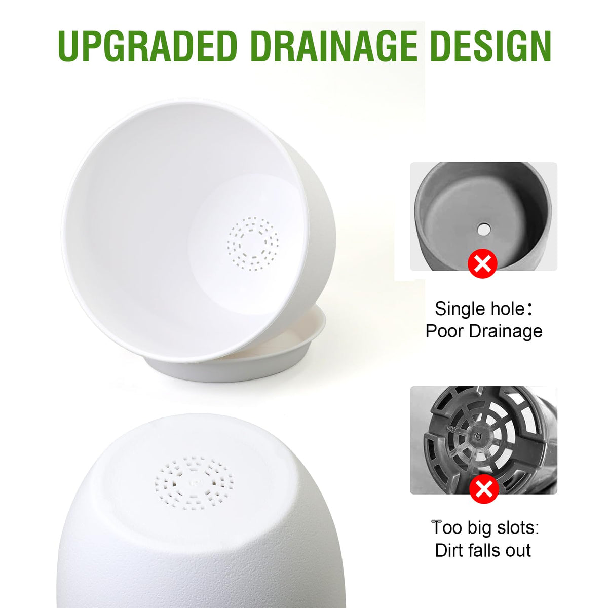 WSMKSZ outdoor-rated pot ideal for balcony or patio plant displays.