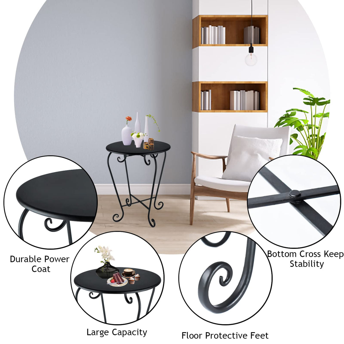 Wtiujhg stable legs support up to 130 lbs for heavy drinks and devices.