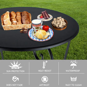 Wtiujhg weather-resistant anti-rust finish keeps patio tables looking new.