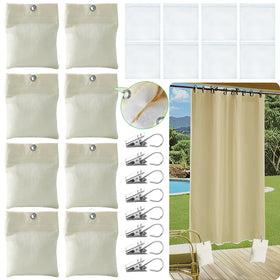 WUBOECE outdoor curtain weights eight-pack securing patio drapes against wind