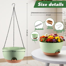 Reinforced hanging brackets support up to 22 pounds for indoor or outdoor use