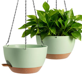 WUCEIAUU 13 inch hanging planter with self watering base for low maintenance care