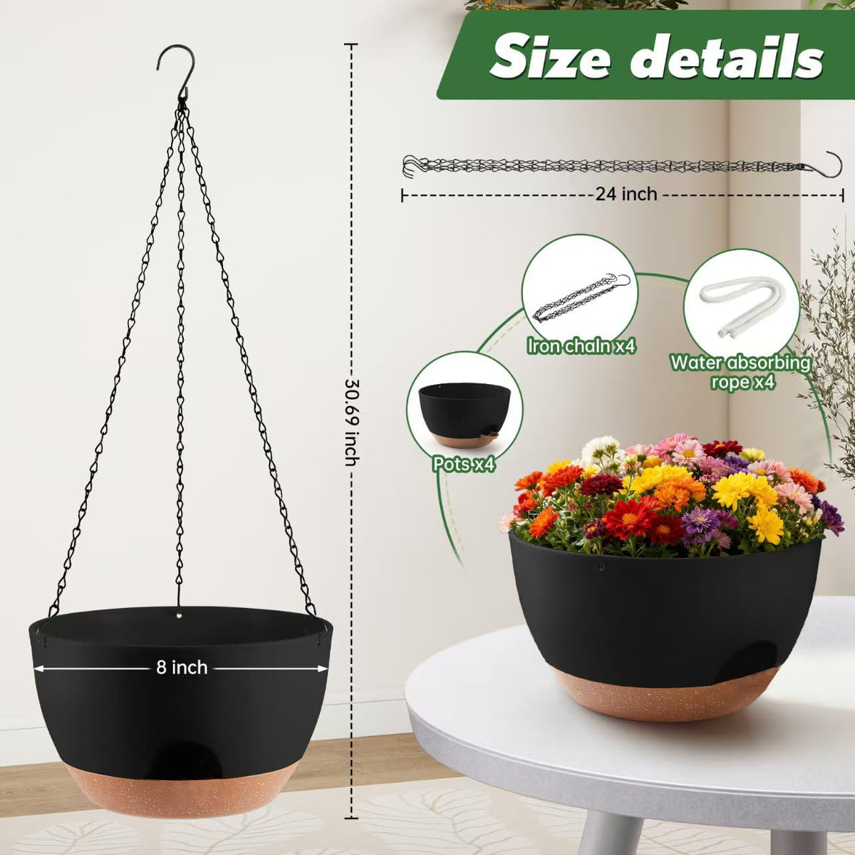 WUCEIAUU drainage-porous base promotes airflow and healthier roots.