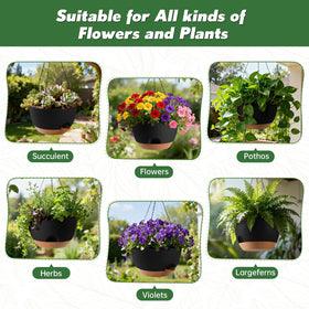 WUCEIAUU set includes two planters and two chain racks for easy installation.