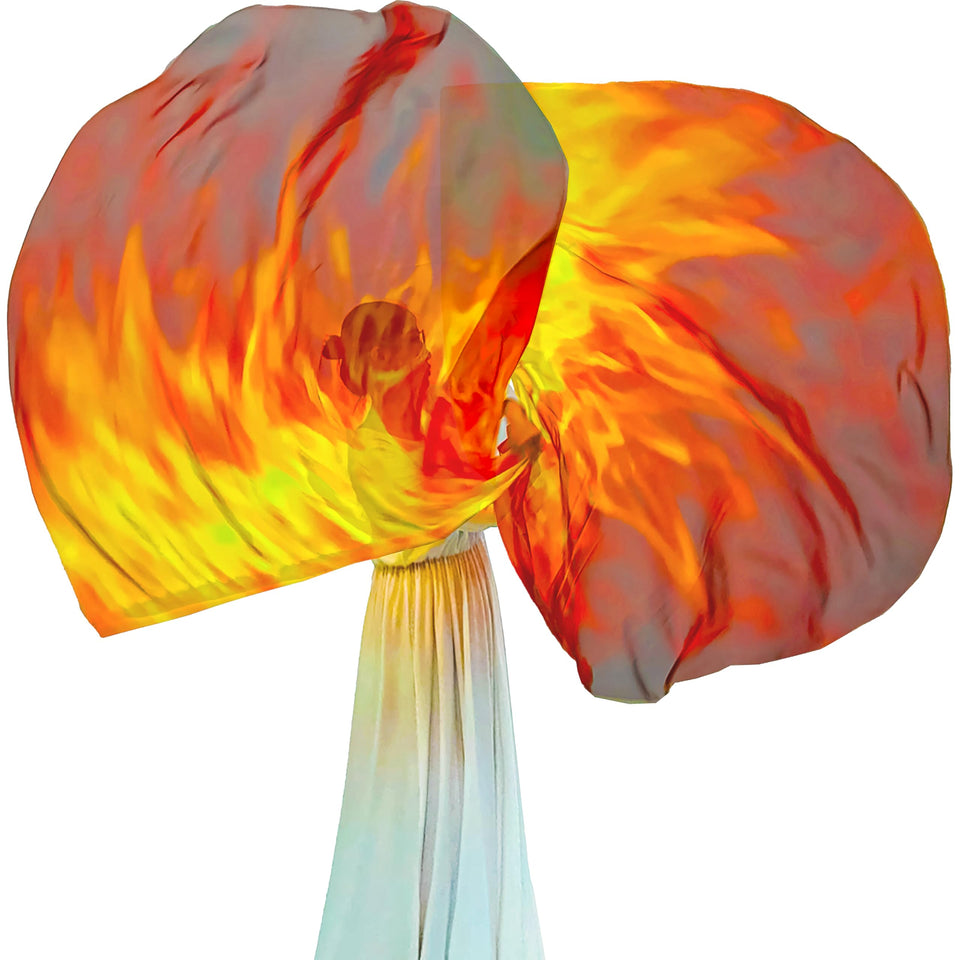 Wuchieal 55-inch worship flag set in vibrant chiffon for fluid praise dancing