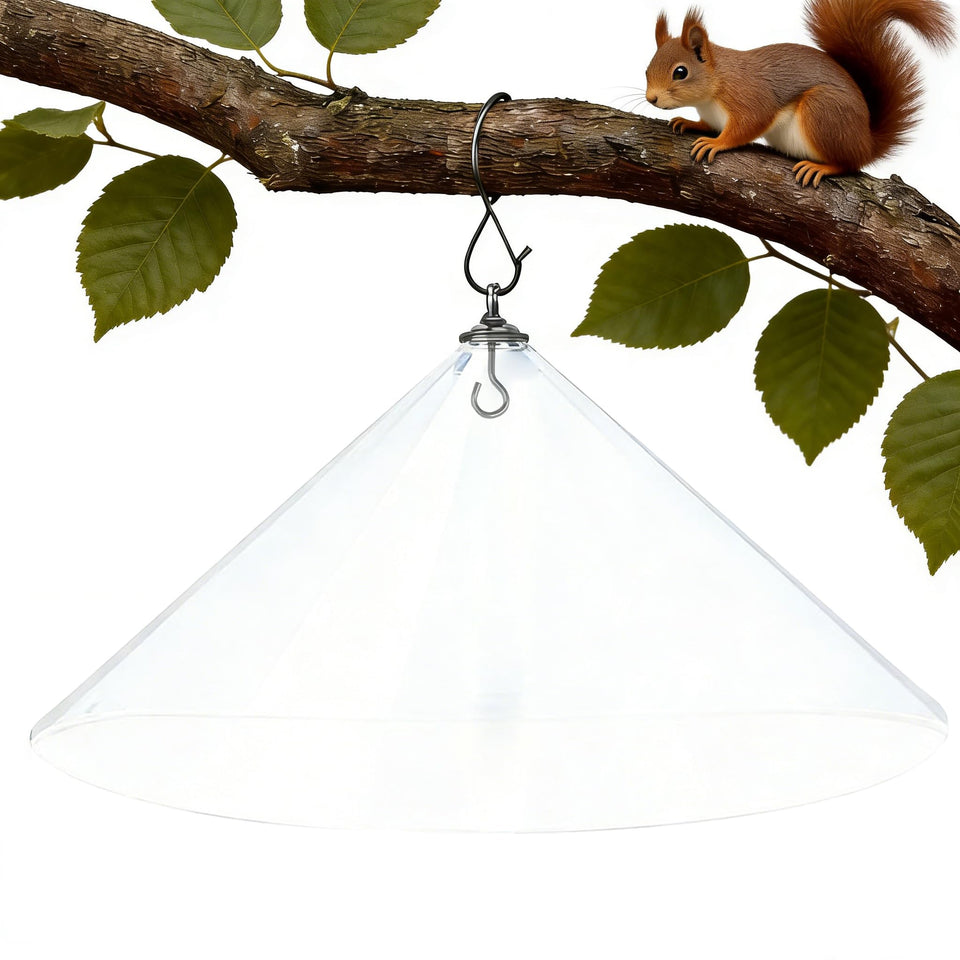 WUCYLKA 19-inch squirrel baffle for outdoor feeders preventing climbing and protecting birdseed