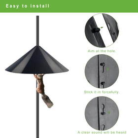 WUCYLKA squirrel-proof-cone shields feeders from rodents and raccoons.
