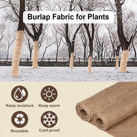 Wukfuiui burlap barrier roll showing weed suppression and soil protection.