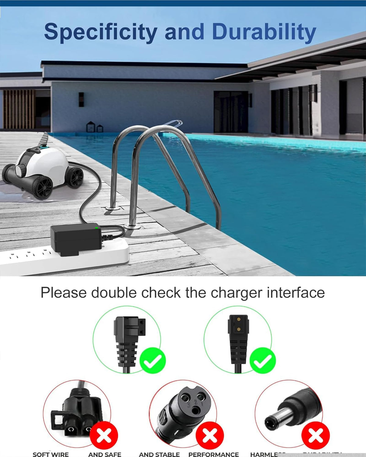WUKUR Seagull charger 5.9ft cord enables flexible charging placements.