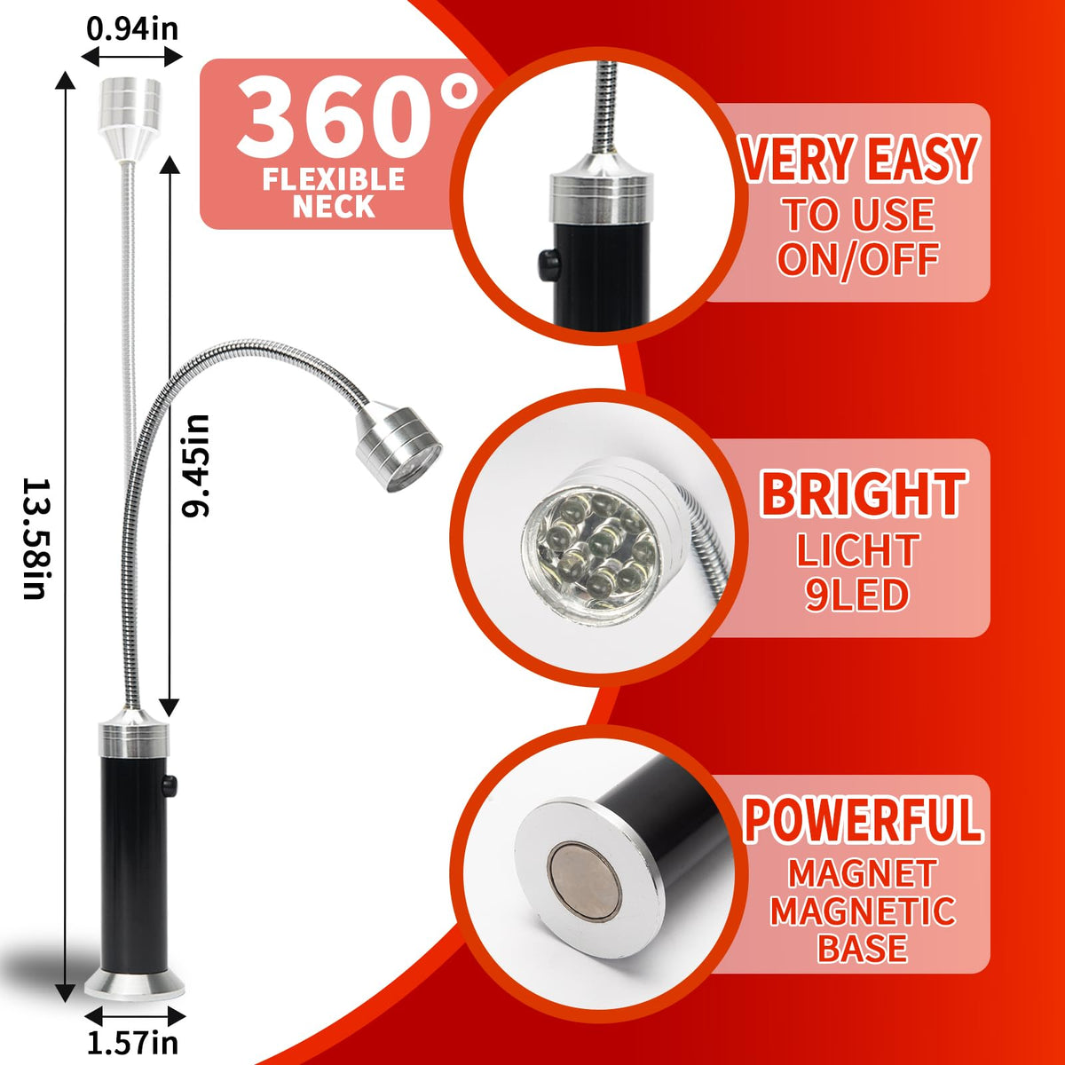 Wulakeo grill light emits ultra-bright LED light across the grill surface.