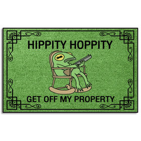 Wulidrom Hippity Hoppity doormat at front door, durable and low-profile for busy entrances.