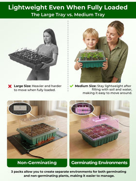 Wuraire heating mat provides consistent warmth for reliable germination.