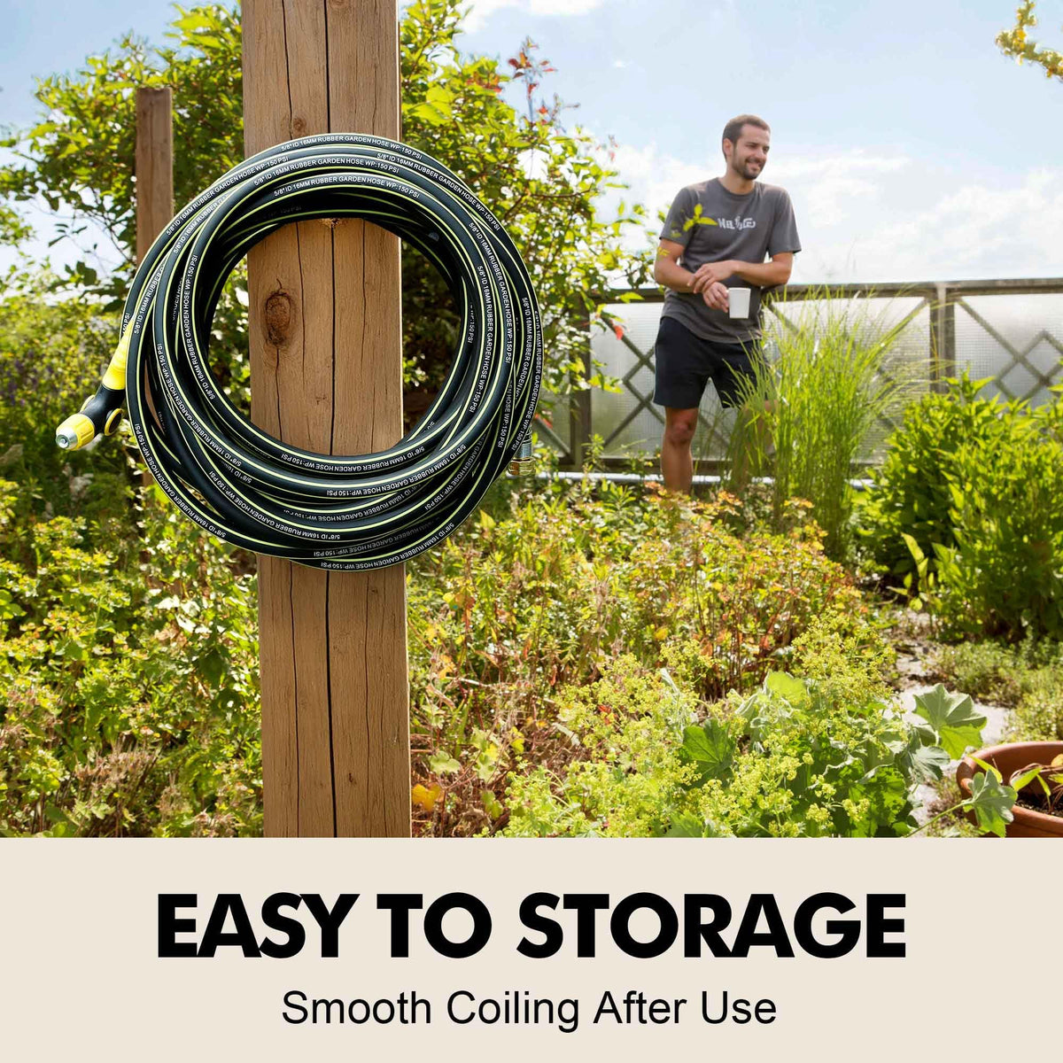 Wurzberge portable garden hose for easy storage and quick setup.