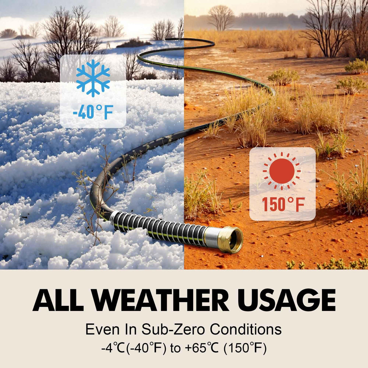 Wurzberge solid brass fittings ensure leak resistance and durable connections during outdoor use.