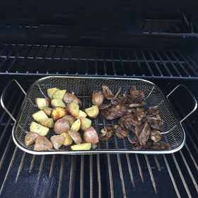 WUWEOT grill basket raised edges prevent spills during grilling